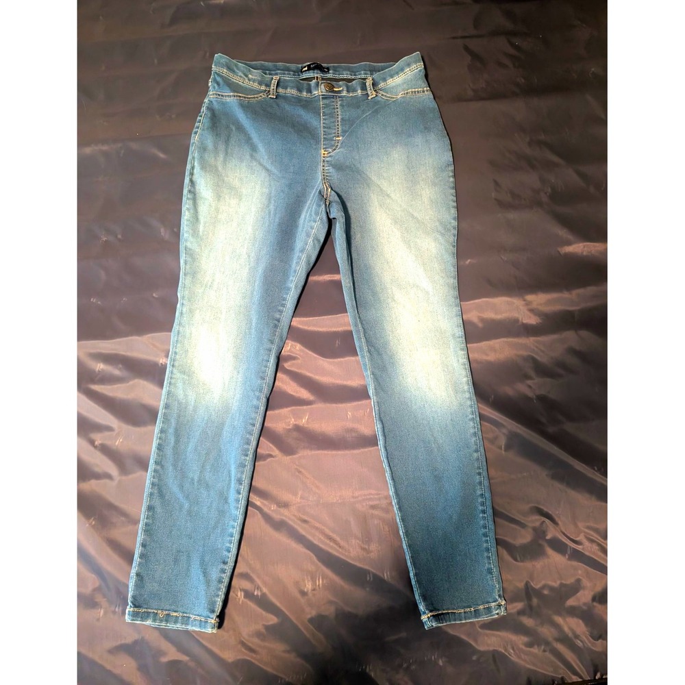 Lee Easy Fit Skinny Jeans Womens Size L Blue Denim Mid Rise Stretch 3E40617